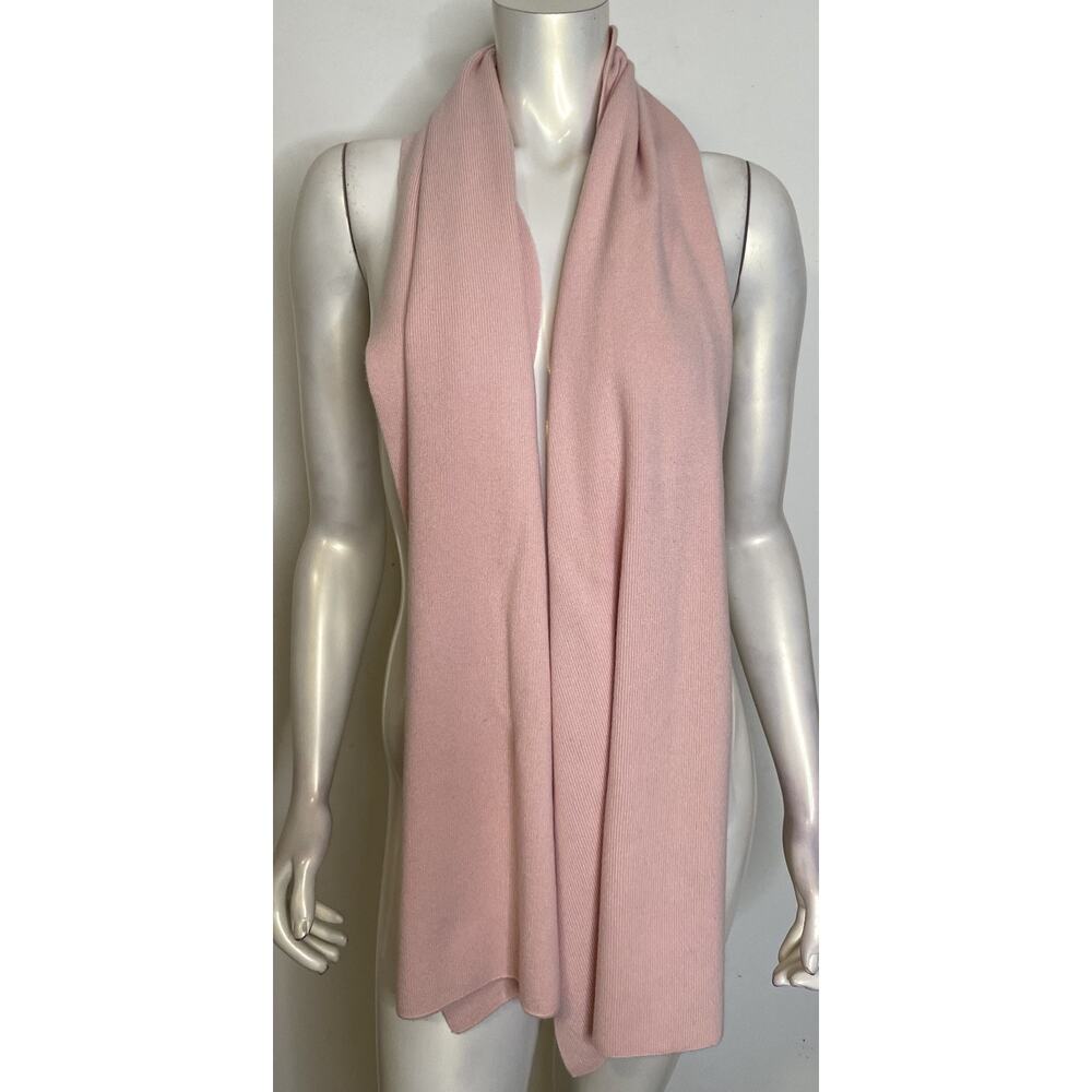 Vintage Saint Laurent Rive Gauche Pink Scarf Wrap Scotland Large Ribbed YSL Spot